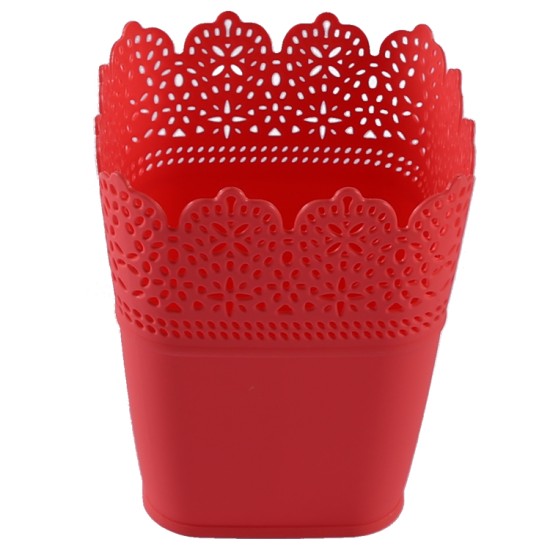 Dekoration Vase Aus Plastik Rot Viereck 1 Stück - MT24 - Mytortenland